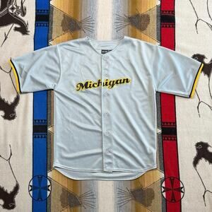 Vintage University Of Michigan Embroidered Baseball Jersey Mens Size Large